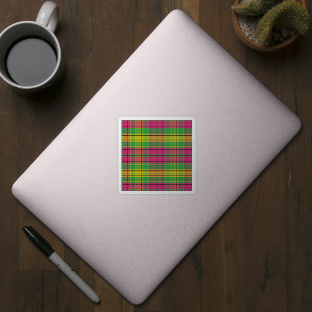Scottish tartan, black, yellow, pink; green by kavalenkava